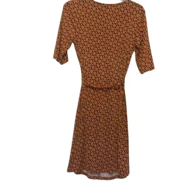 Gilli copper w black& white faux wrap dress in Jersey like fabric - Picture 3 of 7